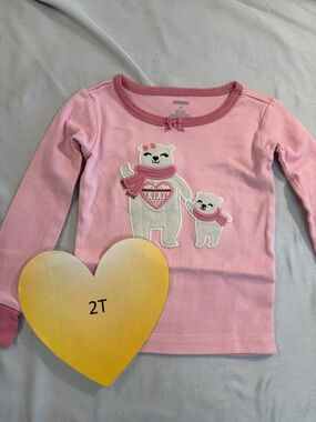 Gymboree - Pink Bear Print Kids Long sleeve Shirt